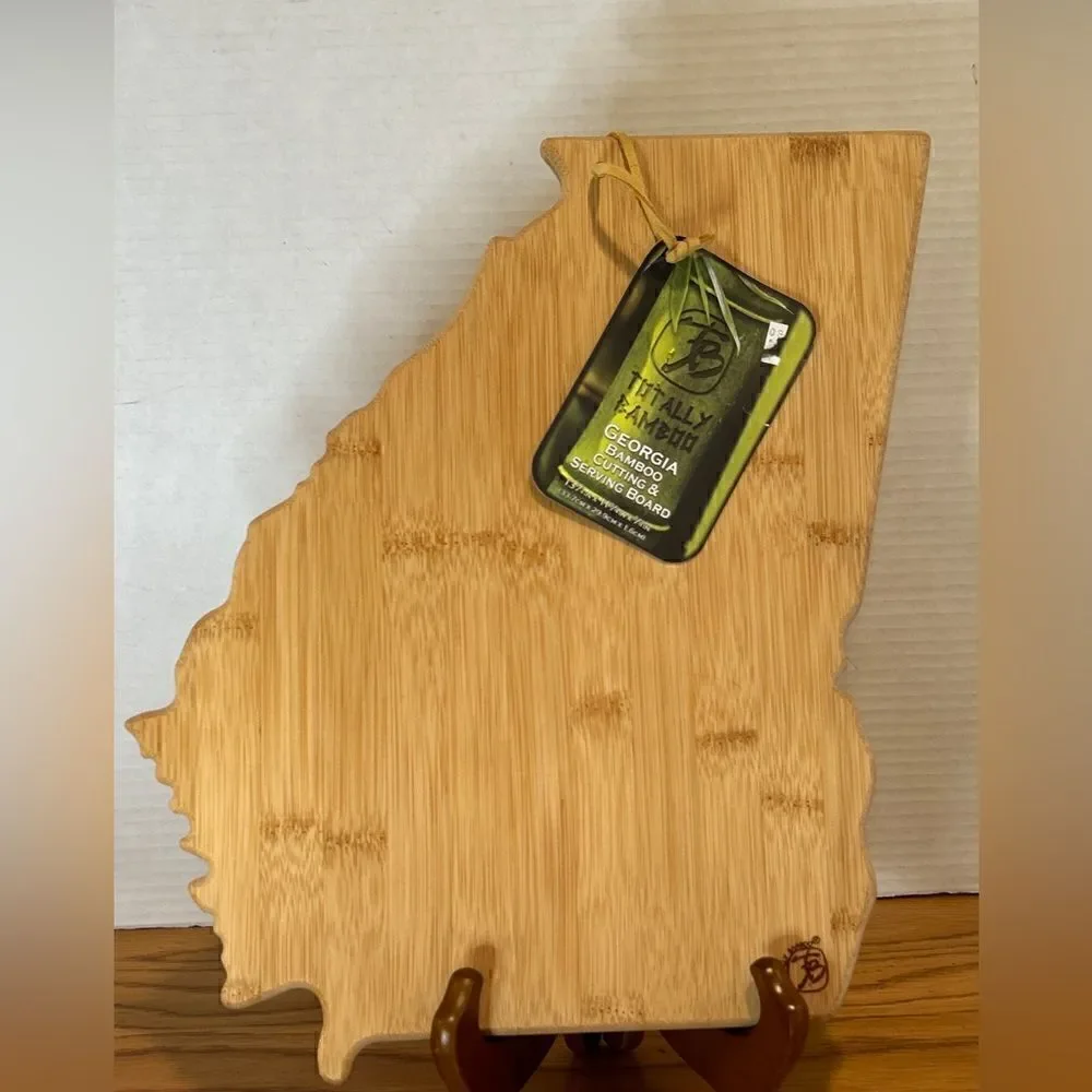 Totally Bamboo Cutting and Serving Board Cut to the Shape of Georgia US